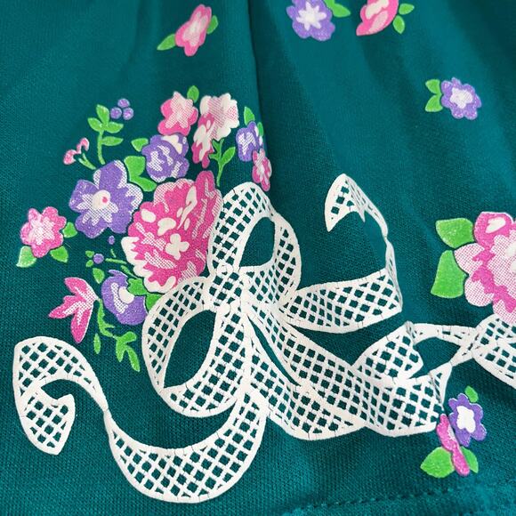 Vintage Girls long sleeve floral and bow print dress size 6  Andover Togs. - Picture 5 of 5